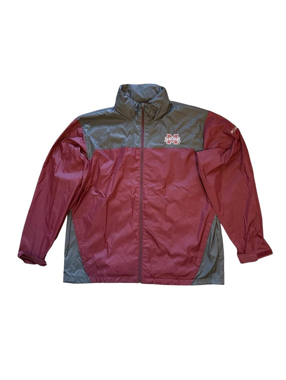 Columbia Mississippi State Bulldogs Full Zip Windbreaker Jacket Men's Size XL